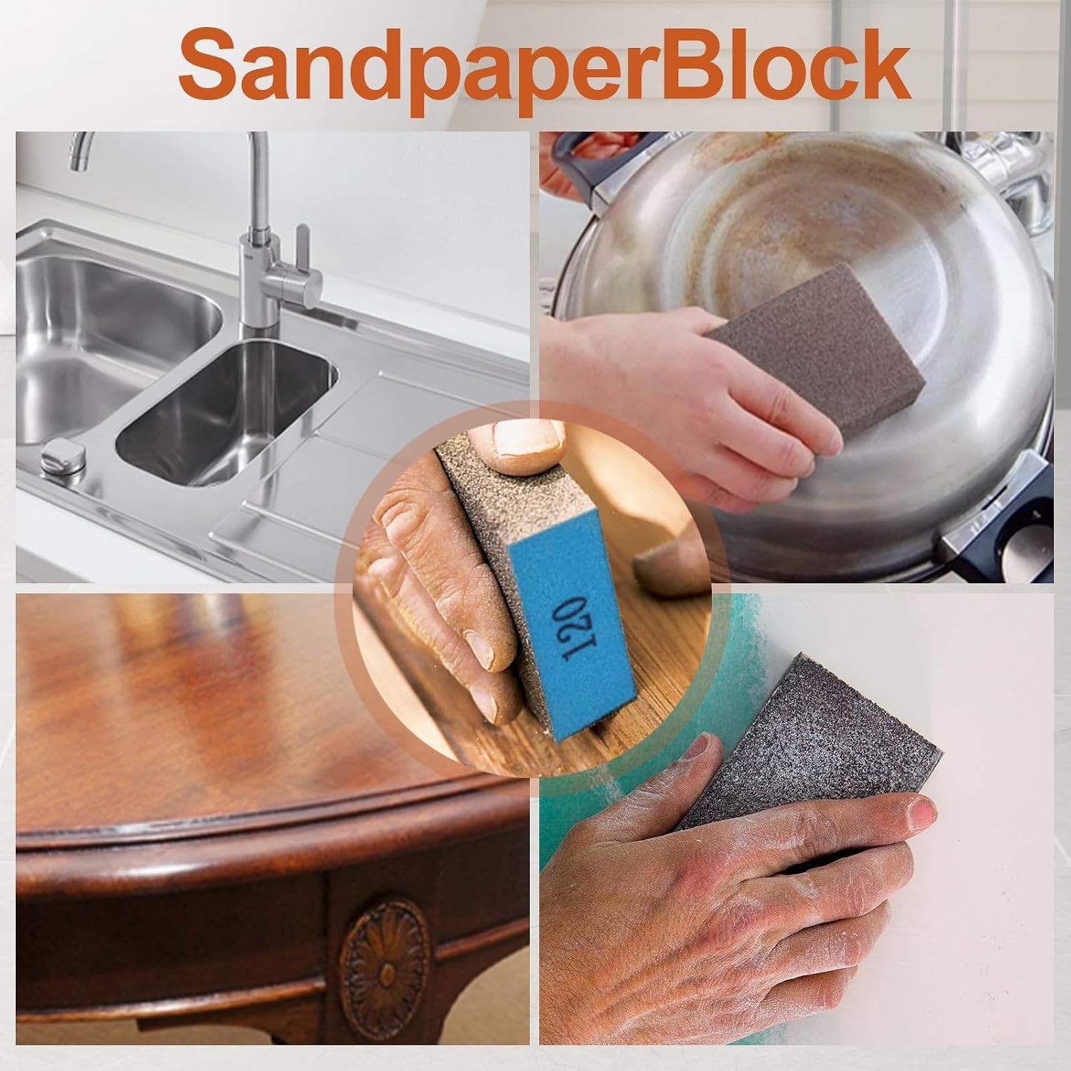 Multi-Surface 8-Pack Sanding Sponges – Optimal Grit for Every Finishing Job