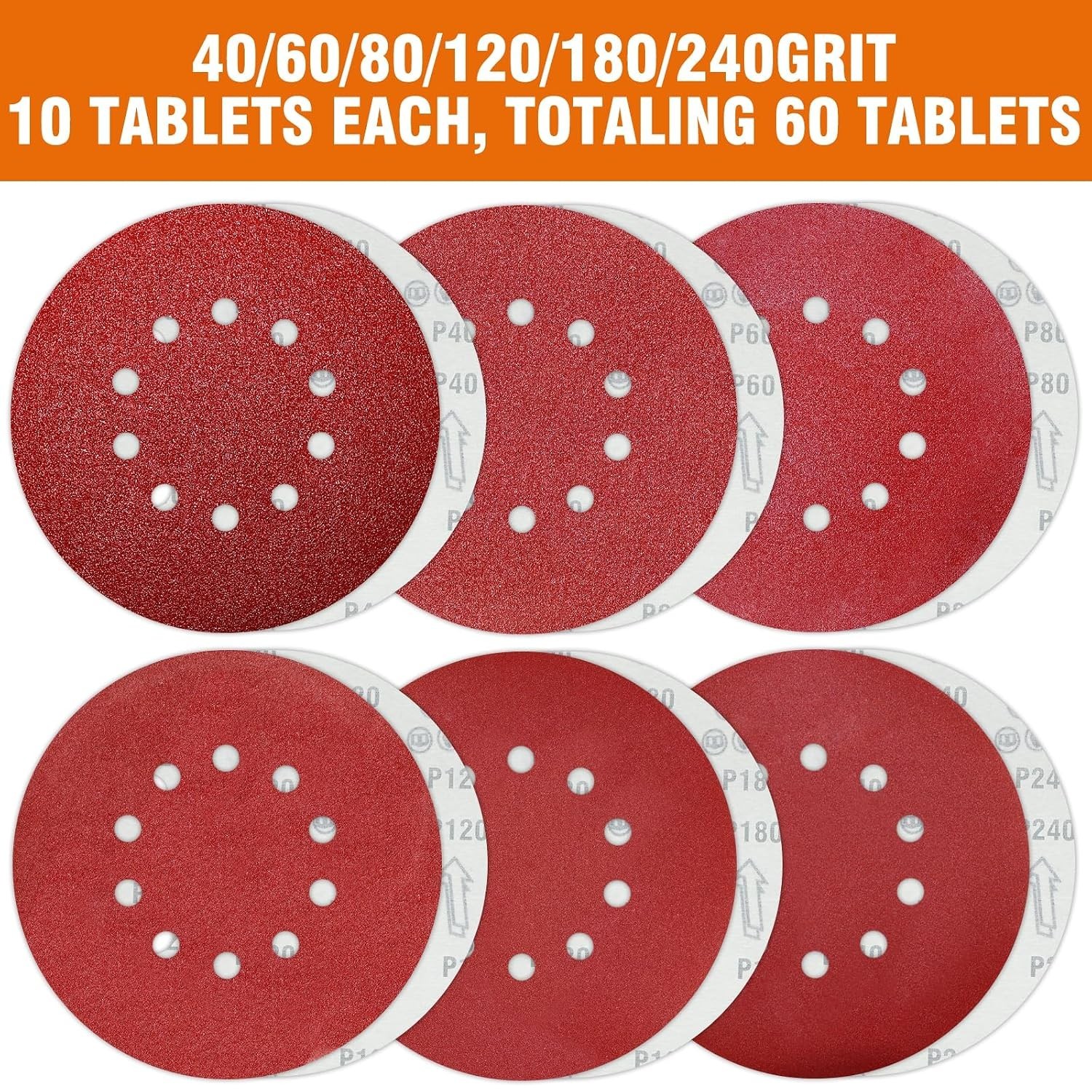 60 PCS 9 Inch Drywall Sanding Discs with Multi-Grit Options for Smooth Finishes
