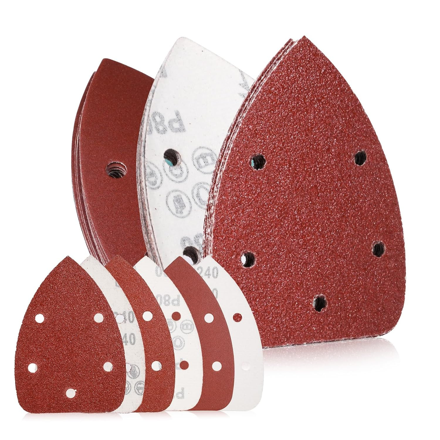 30 Pcs Mouse Detail Sander Sandpaper, 40 80 240 Grits Sanding Paper Sanding Pads