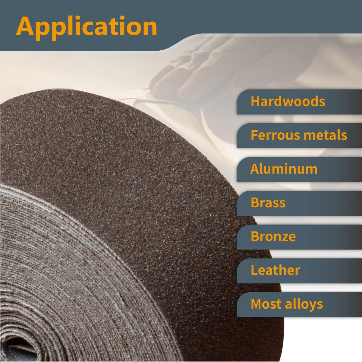 Emery Cloth Sandpaper Roll 120 Grit 1-1/2″ x 10 Yards Aluminum Oxide 49000