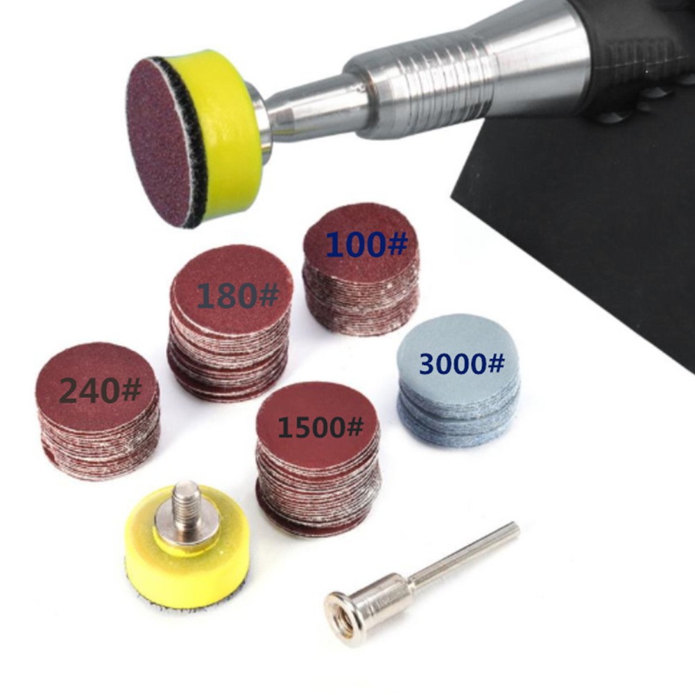 100Pcs Sanding Discs Pad with Shank Assorted Colors for Polishing and Sanding