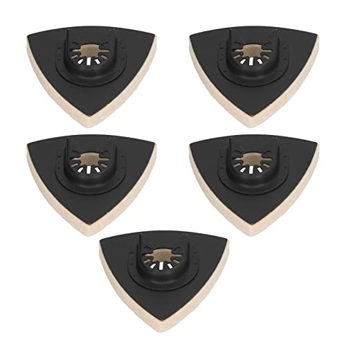 5PCS Buffing Pads Triangular Wool Felt Polishing Pad with Alloy Steel Base