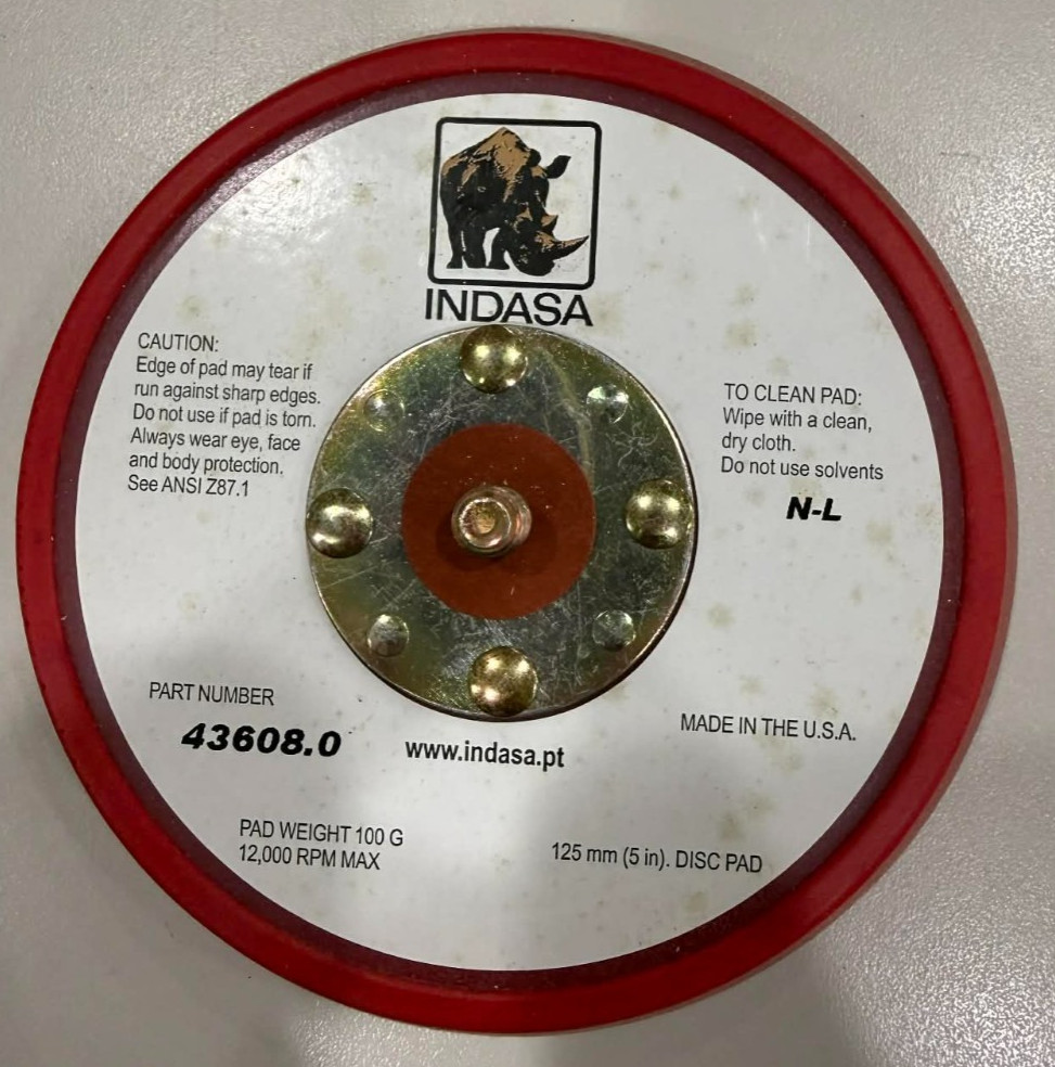 SPRING BLOW OUT!! Indasa 5″ Back Up Pad #6001 – For Use with Solid PSA Discs