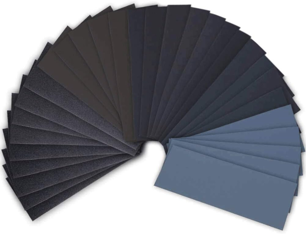 42 Pcs Wet and Dry Sandpaper Abrasive Sheets for Automotive Furniture Finishing