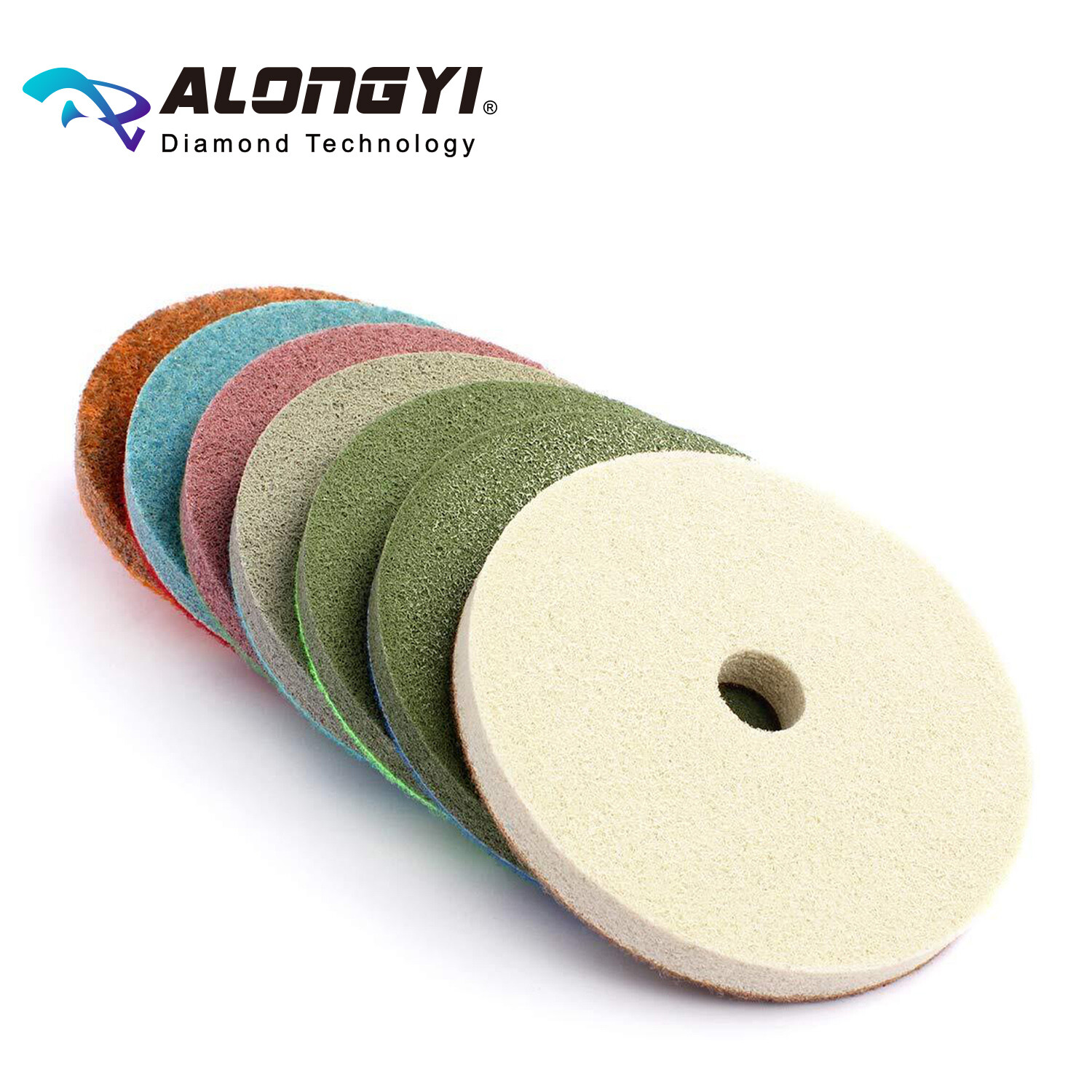 2PCS 4″ Diamond Sponge Fiber Polishing Pads for Granite Marble Stone Clean
