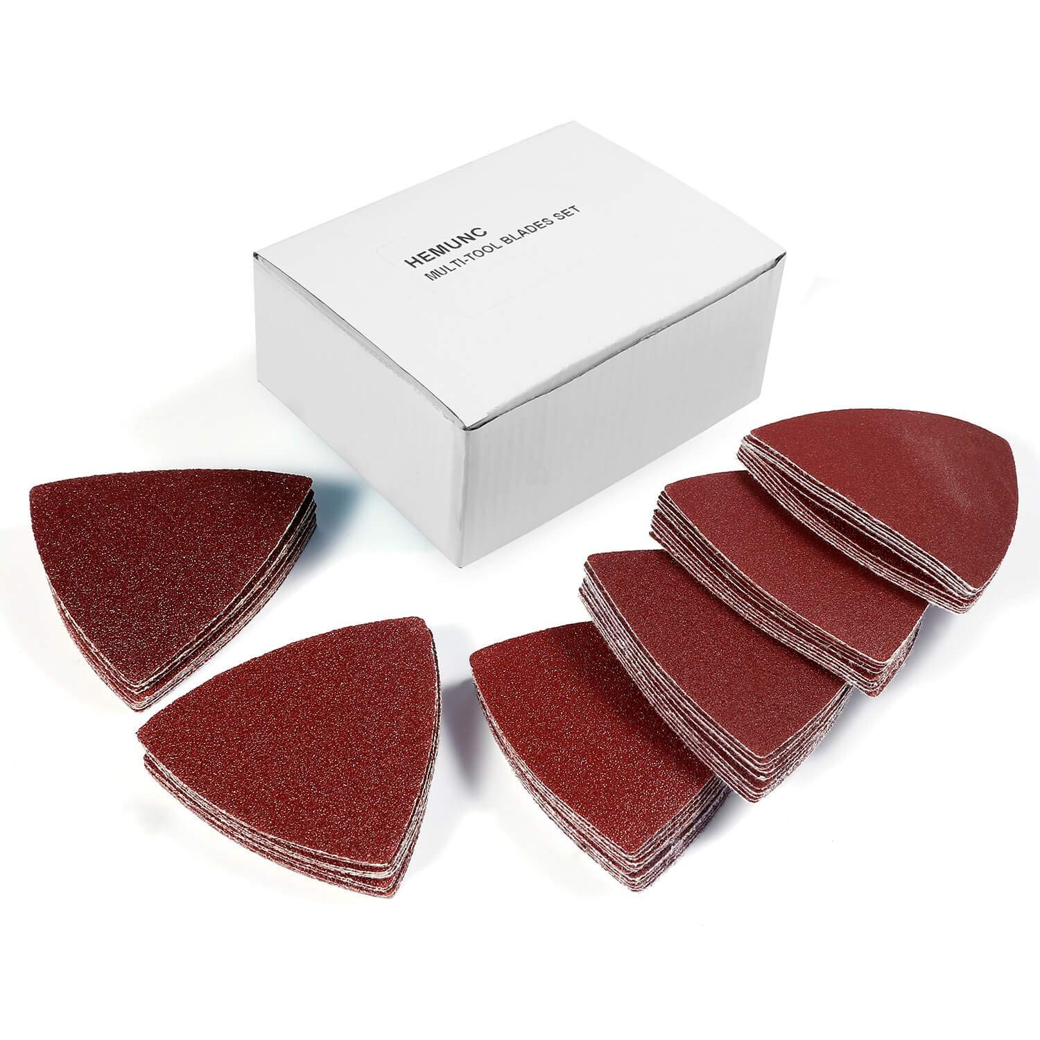 HEMUNC Triangle Oscillating Multi Tool Sanding Pads, 60Pcs 31/8 Inch Oscillat…