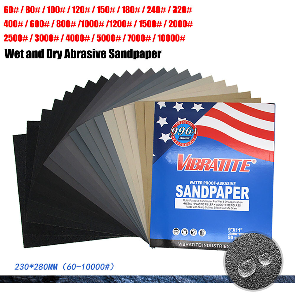 230*280mm 996A Wet and Dry Abrasive Sandpaper Grit 60#~10000# Sand Paper Sheets