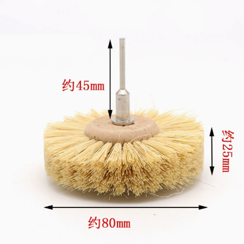 80mm Polishing Buffing Wheel Set Horsehair Bristle Sisal Brush for Jewelry Jade