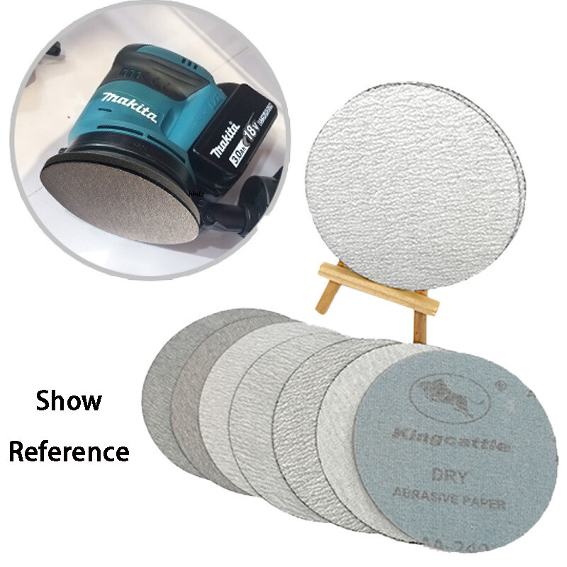 5″ Inch 125mm White Sanding Disc Dry Use Hook & Loop Sandpaper 60#、80#-1000 Grit
