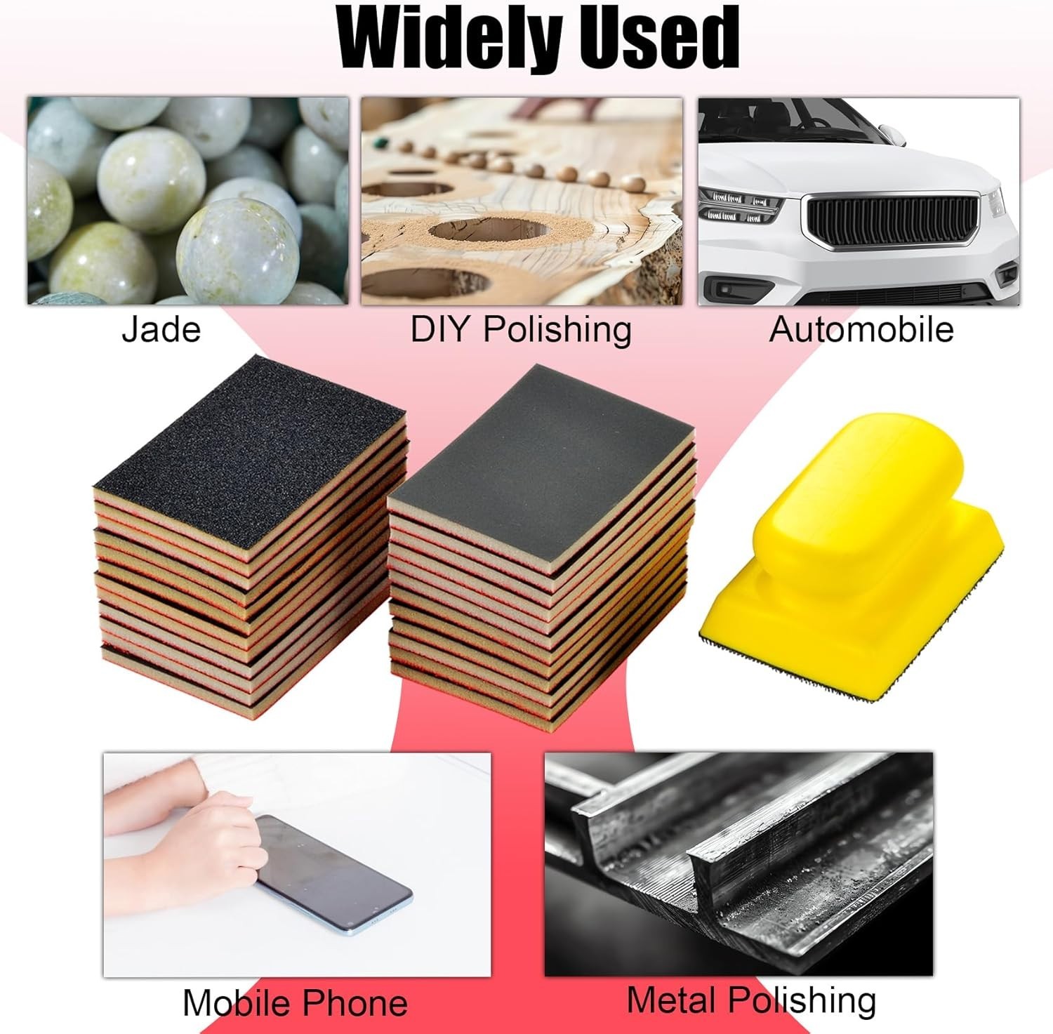 Sandpaper Sponge Set 24PCS Grit 180-3000 Wet Dry Foam Hand Sander Block