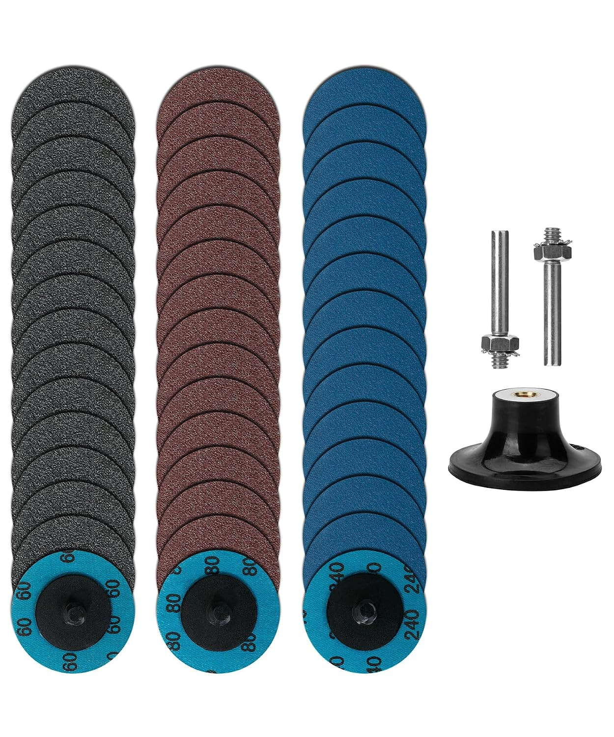 47 Pcs 2-Inch Quick Change Sanding Discs, 1/4″ Holder, Grinding, Abrasive Wheels