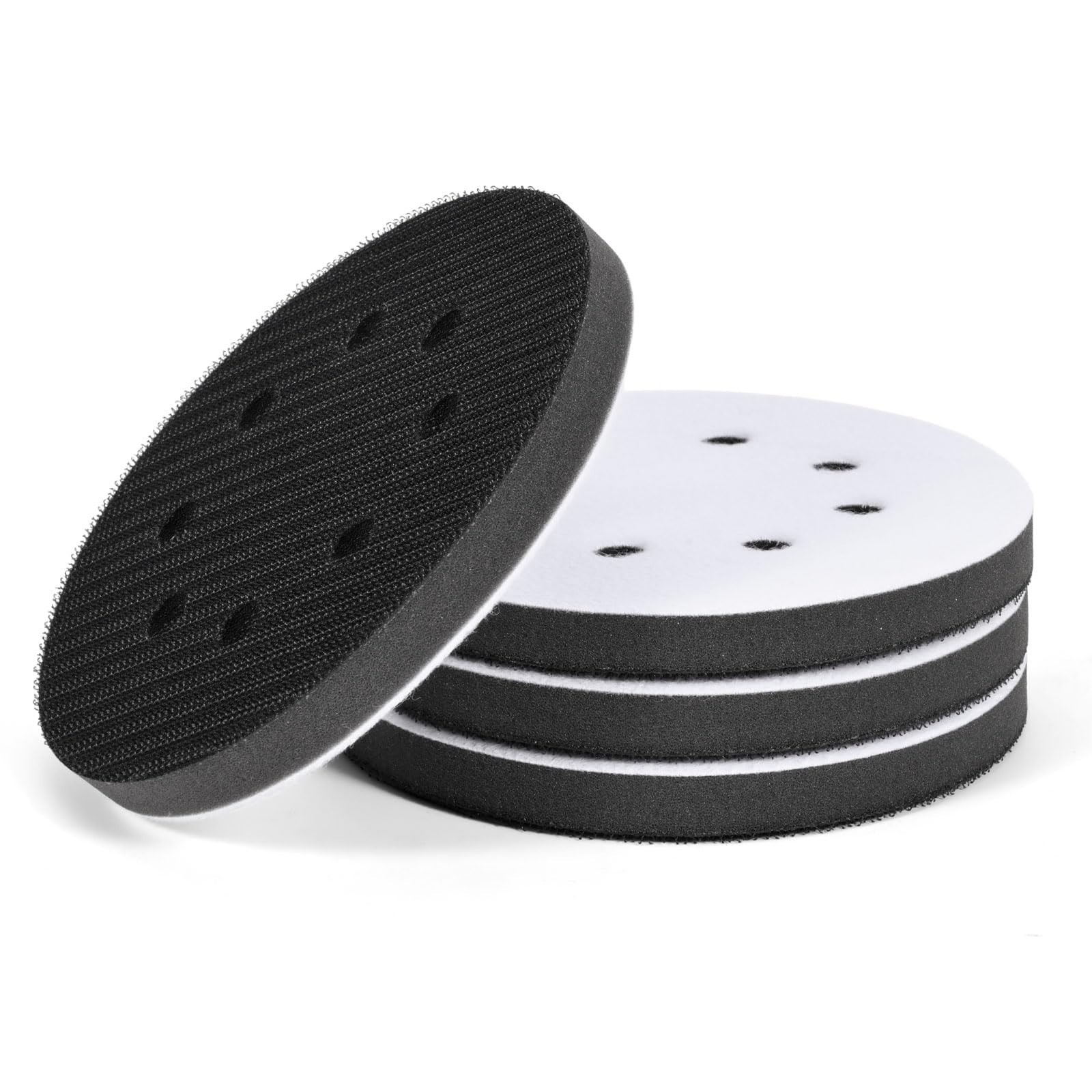 4Pack 5 Inch 8 Holes Orbital Sander Foam Pad,Hook and Loop Foam Sanding Pads,…