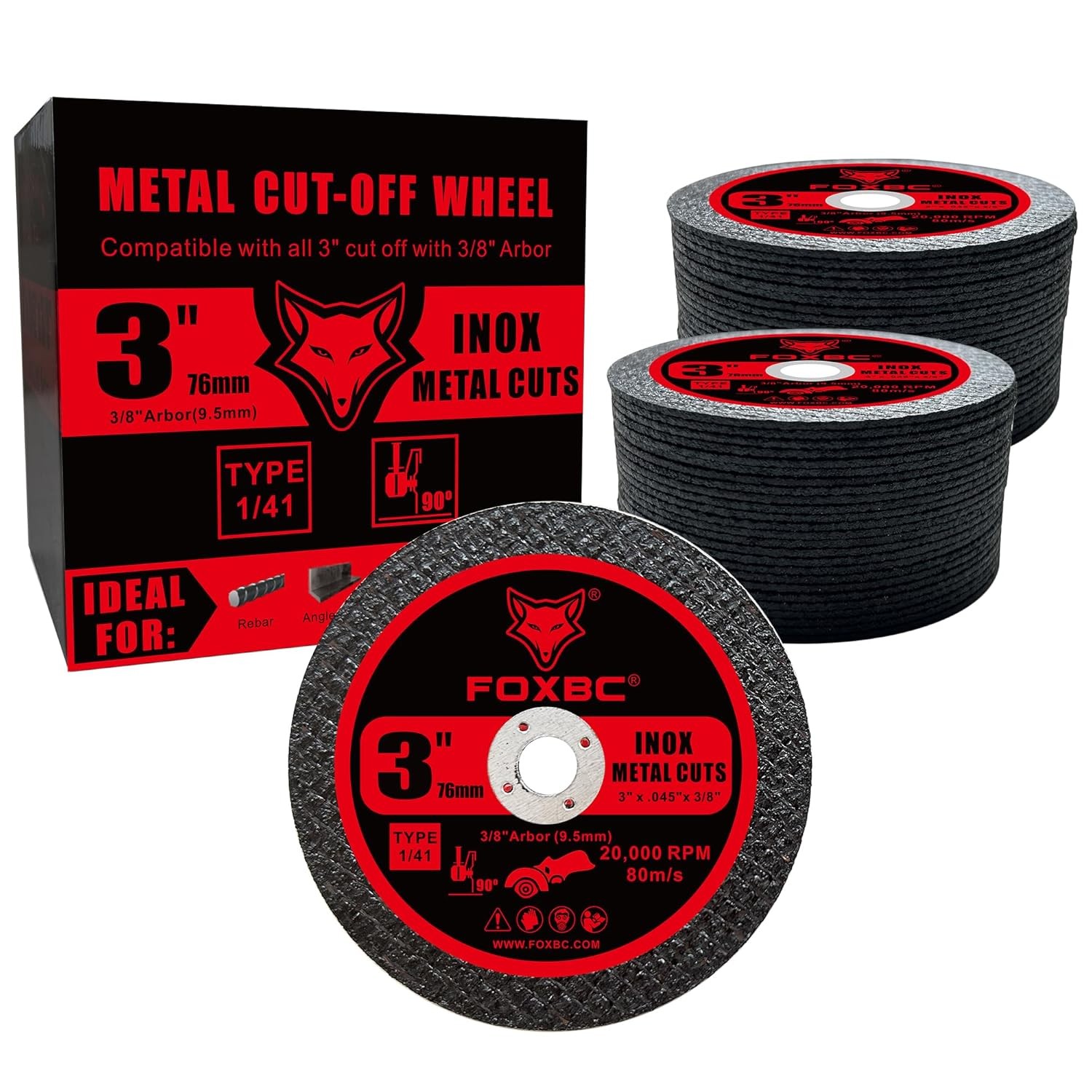 50PCS 3 inch Cut Off Wheels 3/8″ Arbor Metal Cutting Disc Brand New