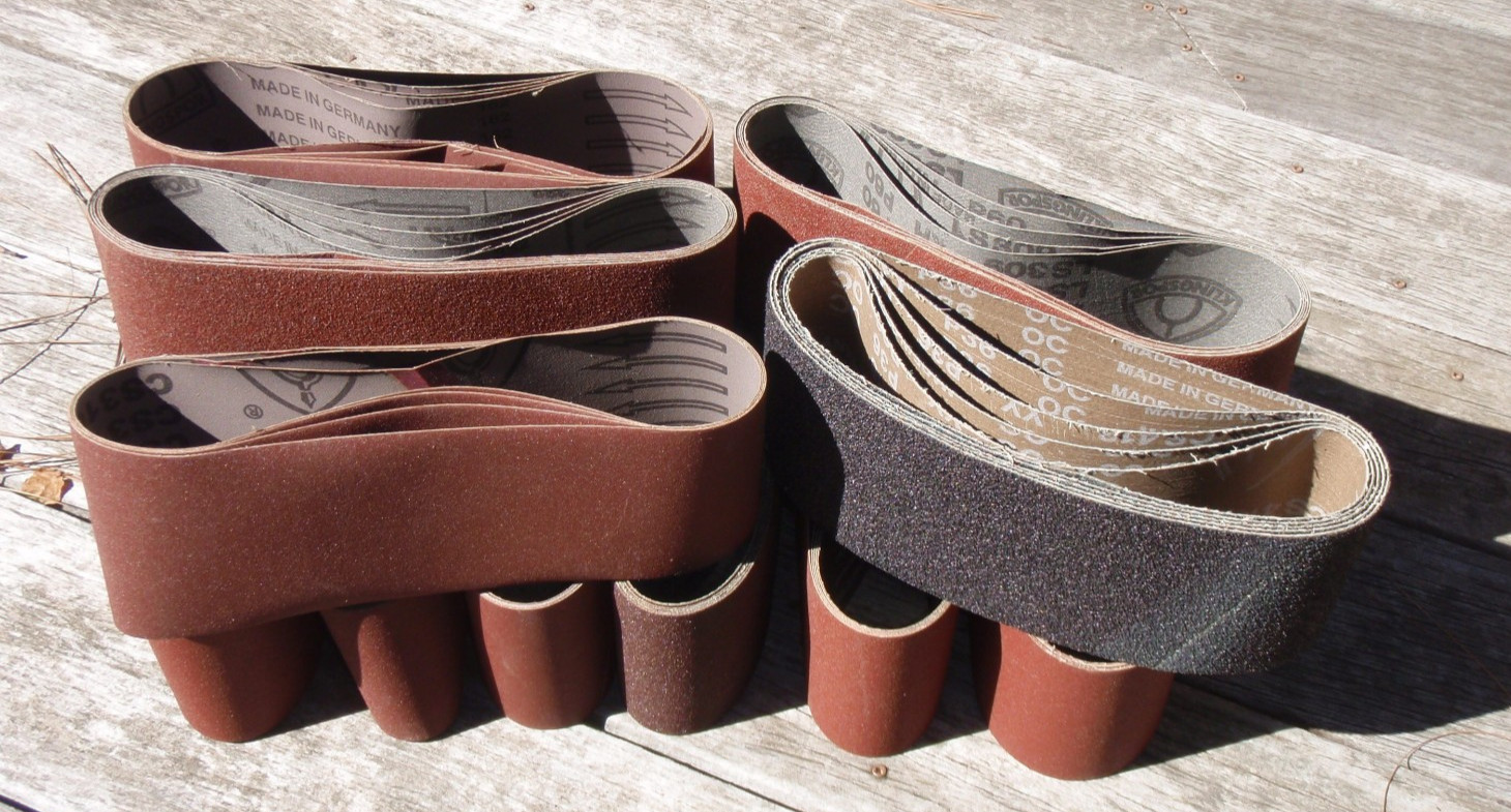 4 X 24 Aluminum Oxide Sanding Belts (lot of 55, various grits)