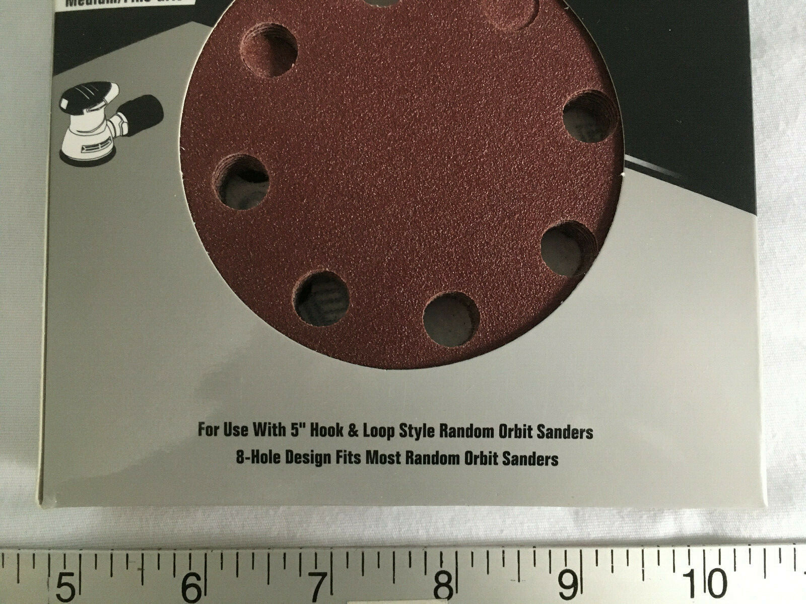 NEW 30-pk 5″ Hook & Loop Sanding Discs 120 Grit Medium/Fine – 8 Hole Pattern