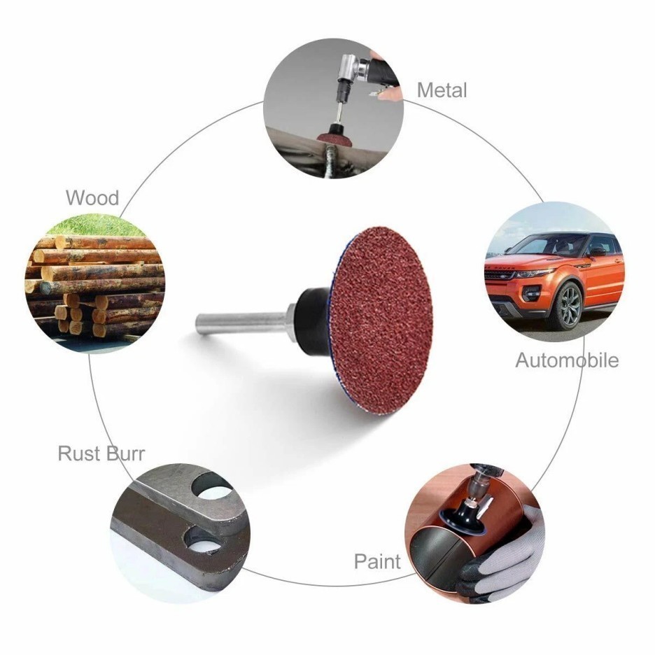 50P 2 inch 80 Grit Aluminum Oxide Roll Lock Die Grinder Sanding Grinding Disc&%%