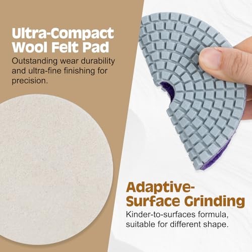 20 Pack 4 Inch Diamond Polishing Pads, Granite Polishing Pads Kit with 5/8”