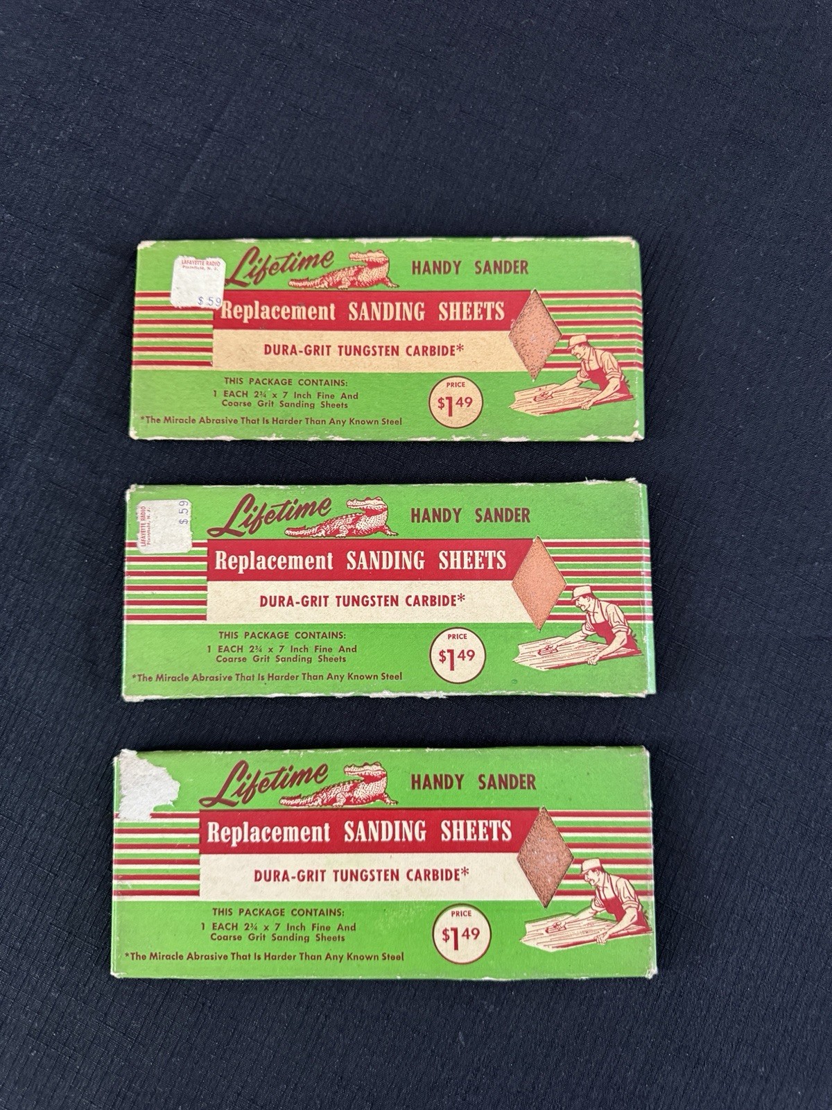 Vintage New Handy Sander Replacement Sanding Sheets Tungsten Carbide Set Of 3