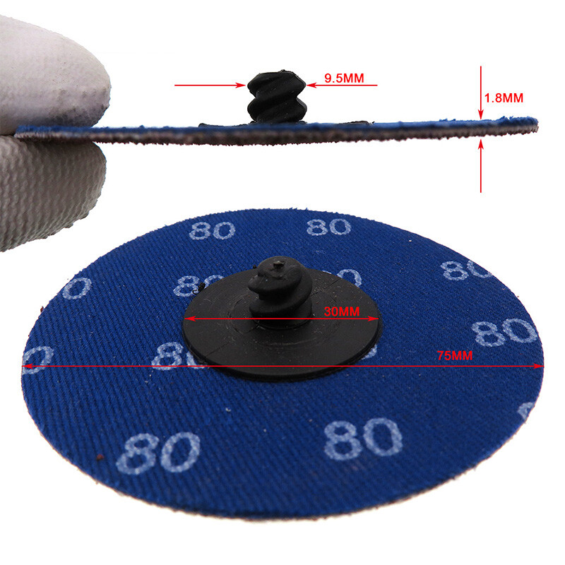 3” 75mm 60/80/100/120/180/240 Grit Type R Sanding Discs Abrasive Roll Lock