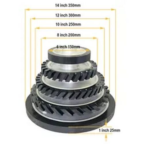1 Pcs 150-350 * 25mm Smooth Grooved Rubber Contact Wheel Belt Grinder Parts