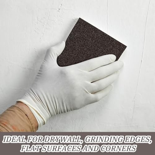 100 Pcs Dual Angle Sanding Sponge 60/100 Grit Washable Reusable for Wall Wood Me