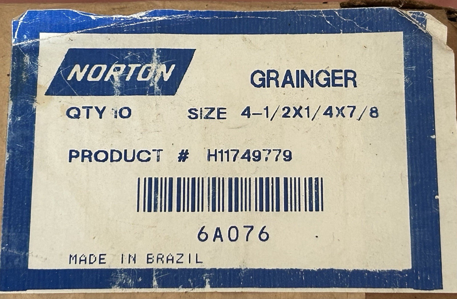 3 Norton Cut Off Grinding Wheels 4 1/2″ x 1/4″ x 7/8″ H11749779 MADE IN BRAZIL