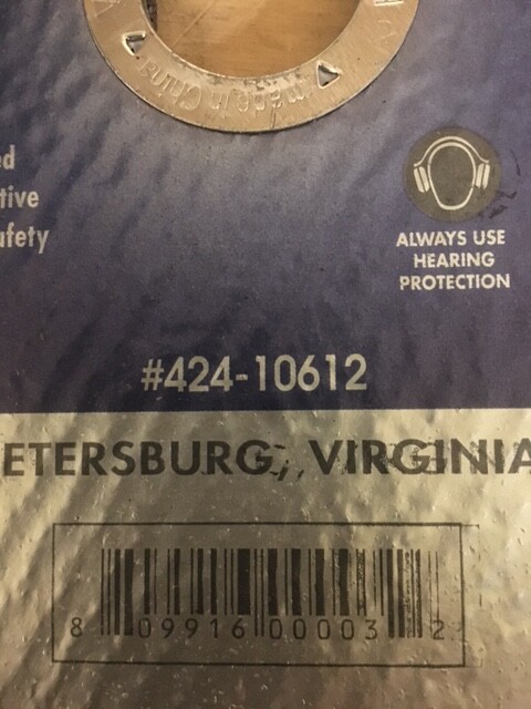 2 NEW VIRGINIA ABRASIVES CONCRETE CUT-OFF WHEELS 12″ X 1/8″ X 1″ # 424-10612