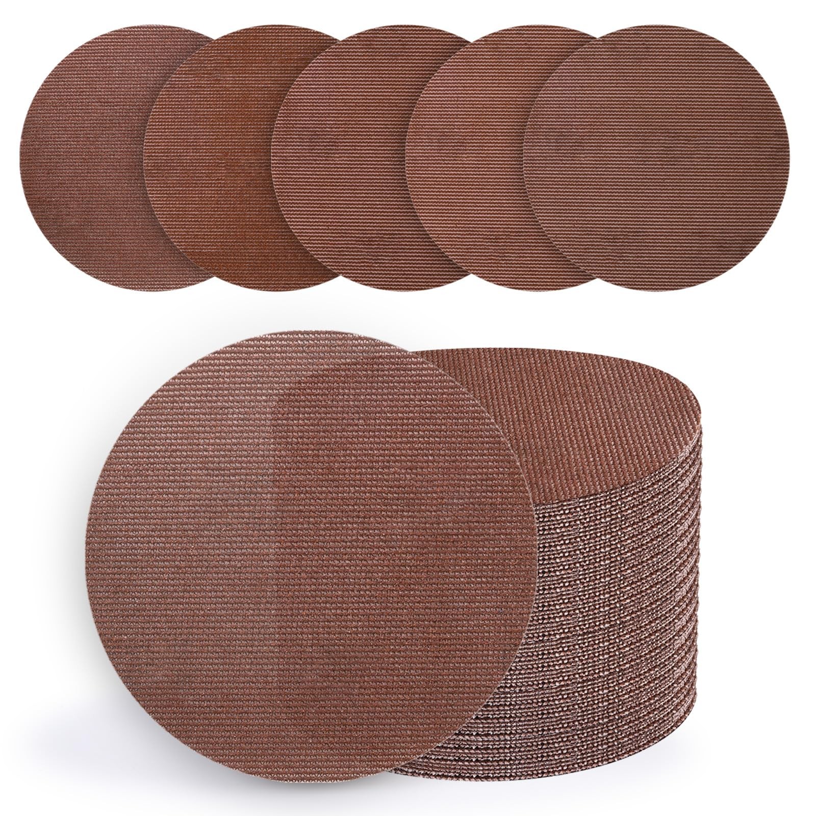 5 Inch Premium Mesh Sanding Discs 50 PCS, 80/120/180/240/320 Grit, Dust Free …