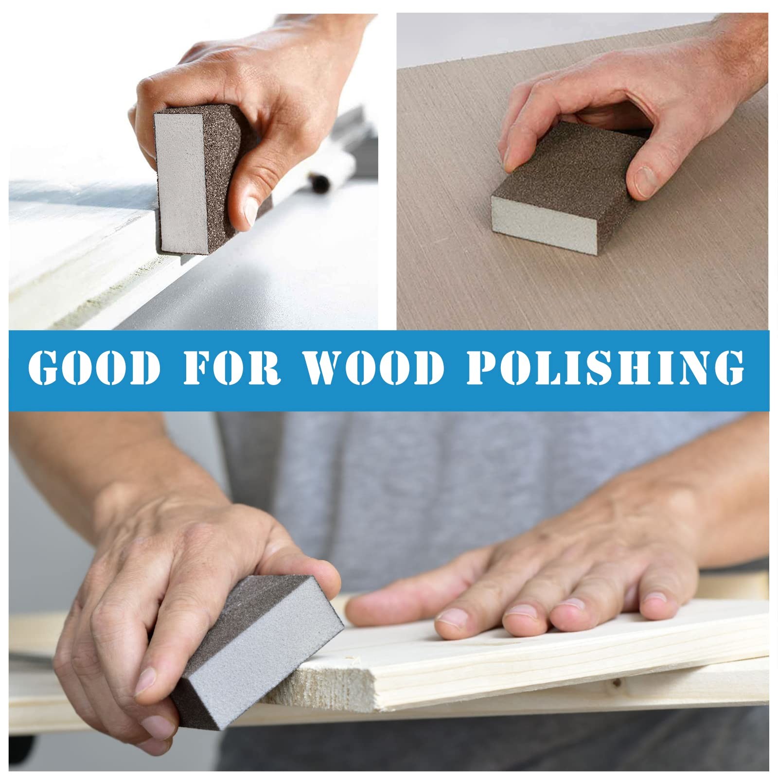 8 PCS 80 Grit Sanding Blocks Coarse Sponge Wet Dry Sandpaper Wood Metal