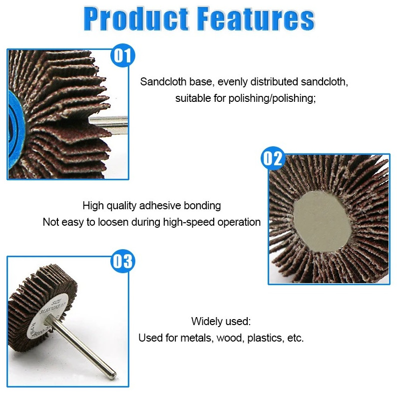 10pcs 80 Grit Flap Wheel Sanding Discs for Rotary Tools