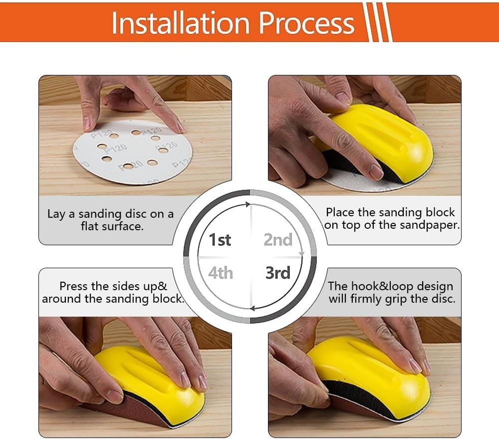 Sanding Blocks 5Pack Hook and Loop Sanding Block Round and Mouse Hand Sanding…