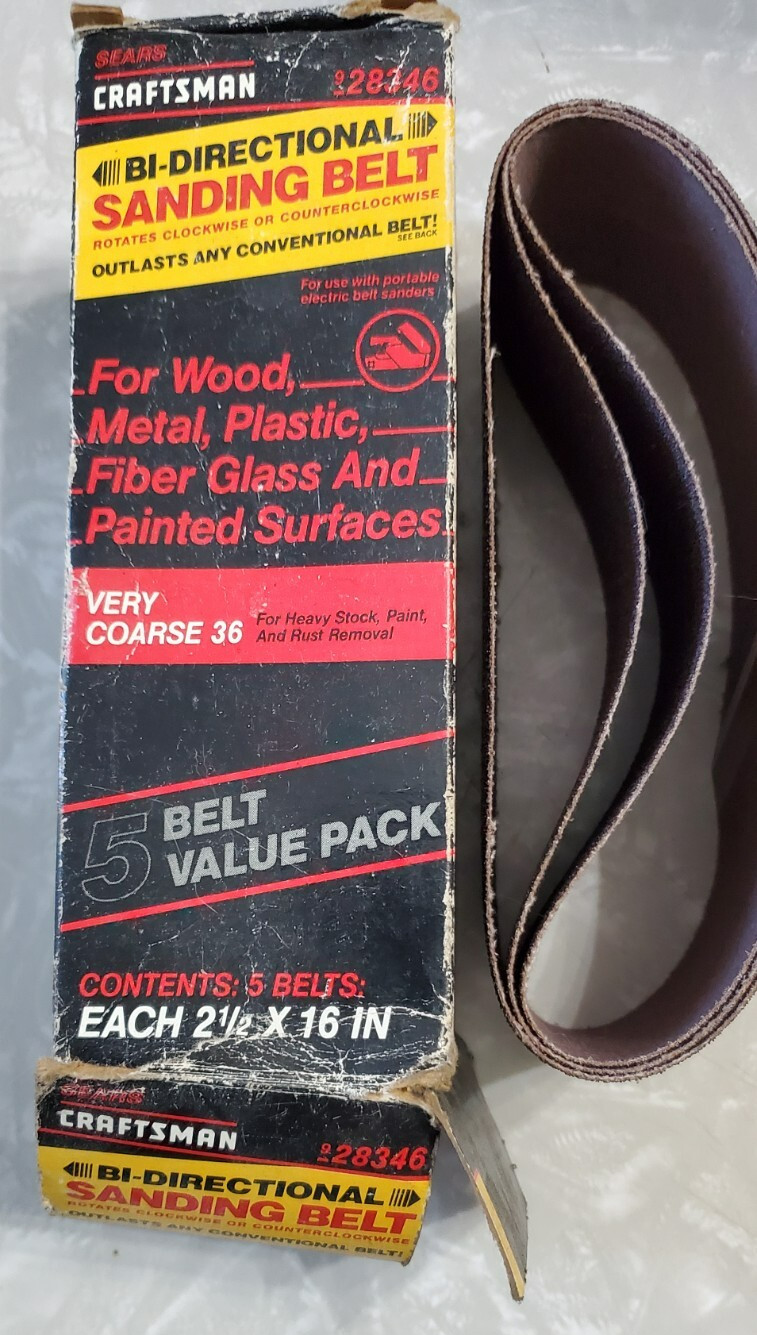 Bi-Directional Sanding Belts 3 Pkgs, Very Coarse 36, 2.5″ X 16 IN. #28346