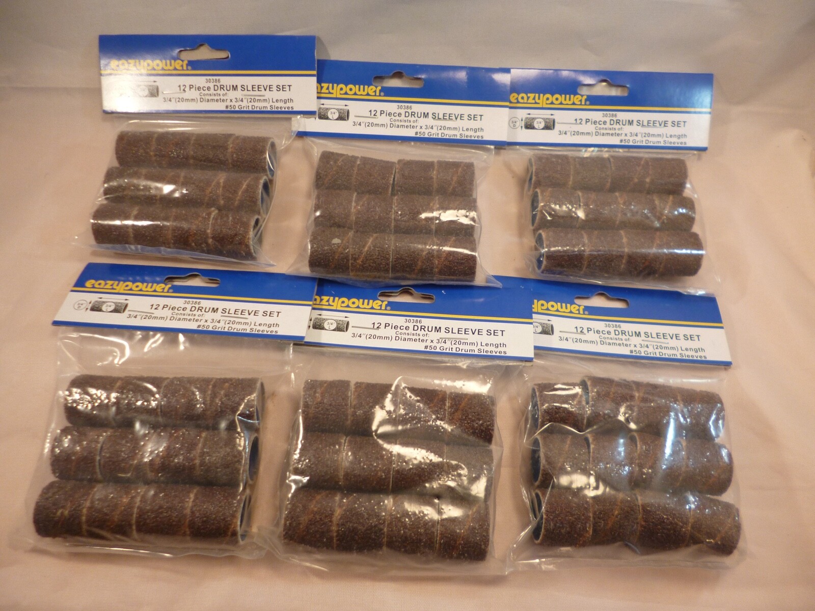 72 3/4″ X 3/4″ SANDING DRUM SLEEVES 50 GRIT EAZYPOWER #30386