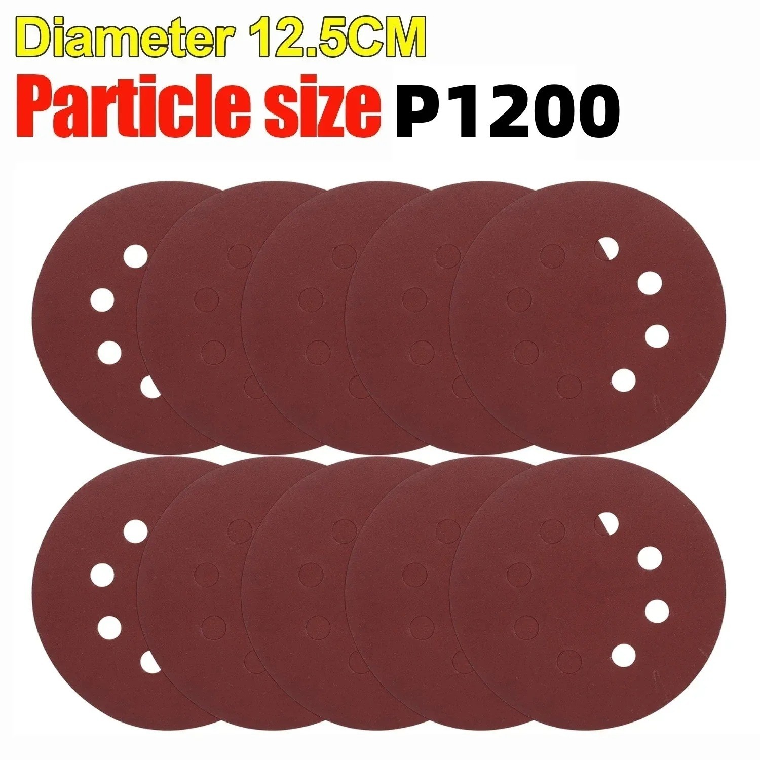 125mm 5″ Hook & Loop Sanding Discs 8 Hole Sandpaper 40-3000 Grit 10/20/50PCS
