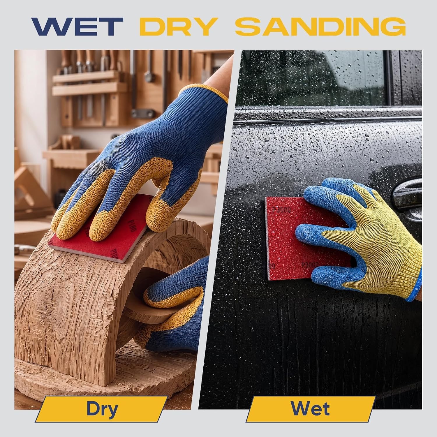 24 Pack Washable Reusable Sanding Sponge Set, 120-3000 Grit Fine Sandpaper