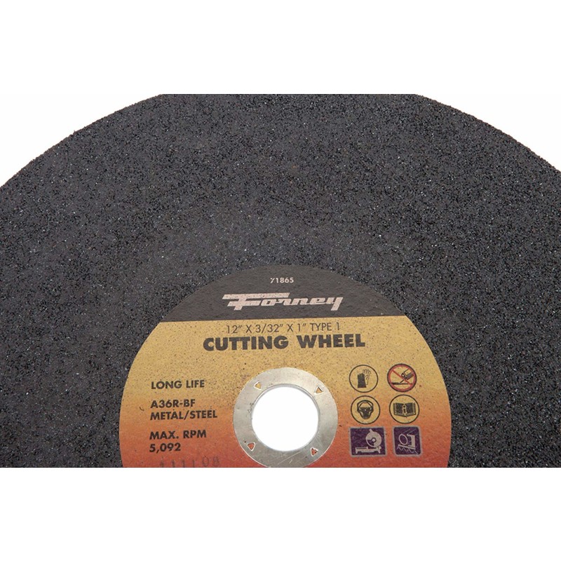 Forney 71865 Aluminum Oxide 5100 RPM Metal Cutting Wheel 12 Dia.x3/32 Thick in.