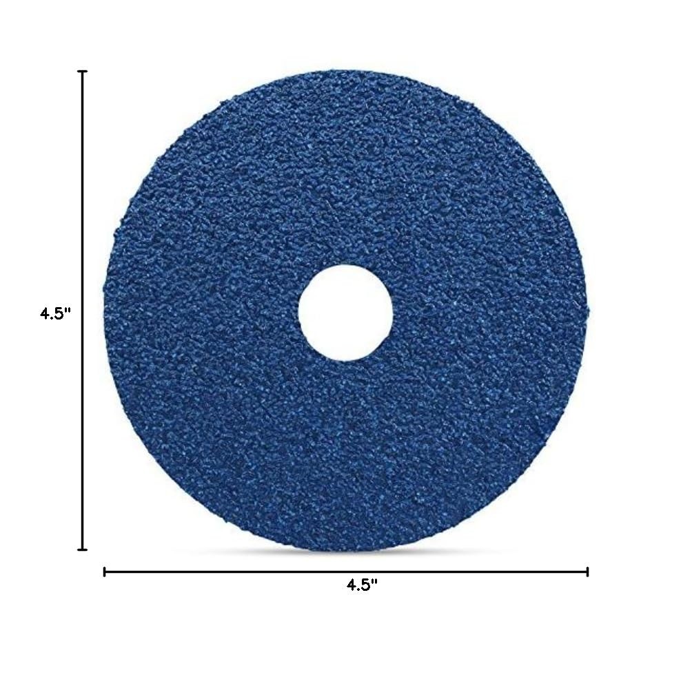 Zirconia Resin Fiber Sanding and Grinding Discs, 4.5” x 7/8”, 36 Grit – 25 Pack