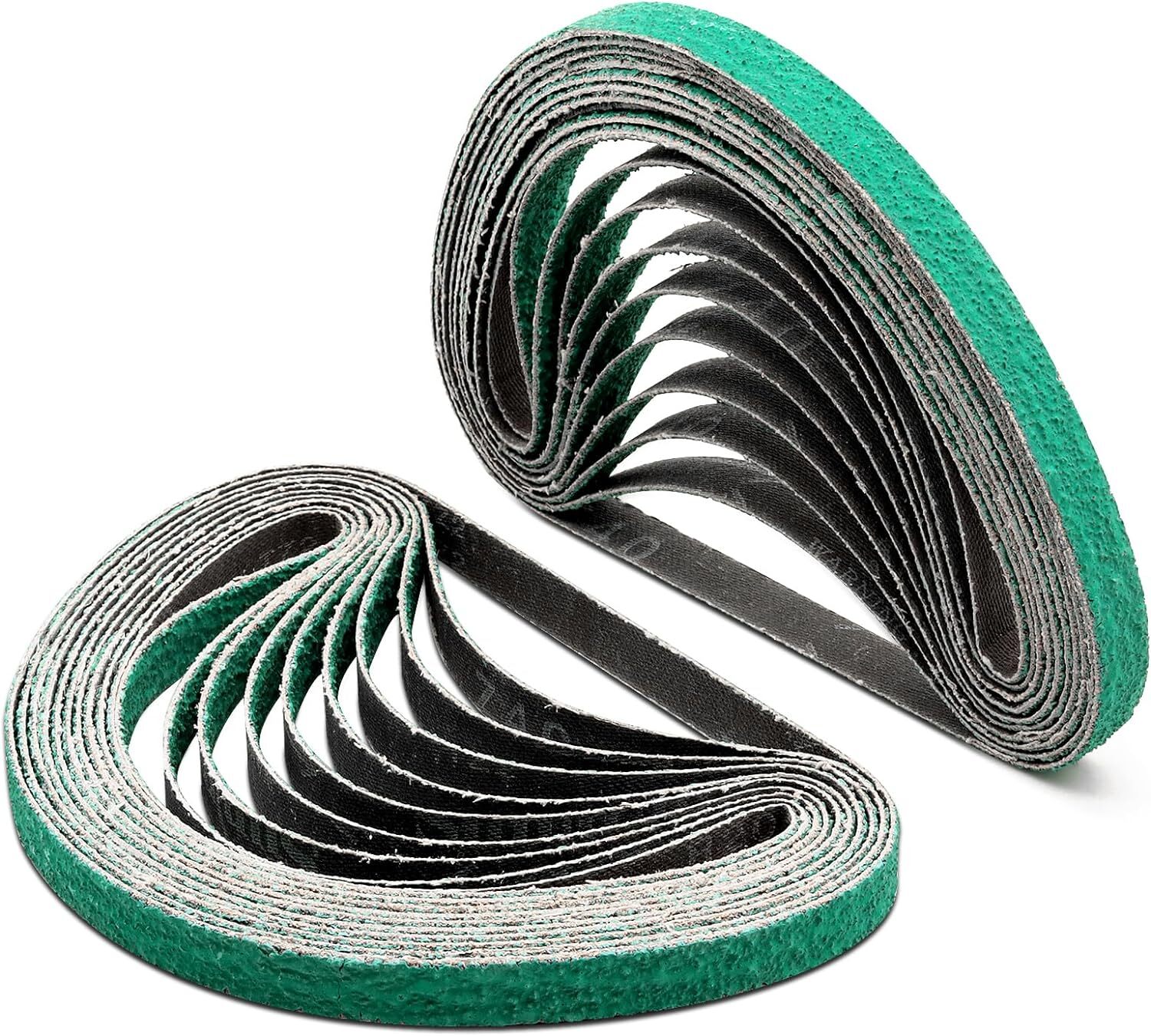1/2″ x 18″ Zirconia Sanding Belts 36 Grit for Air File Belt Sander,Woodworking