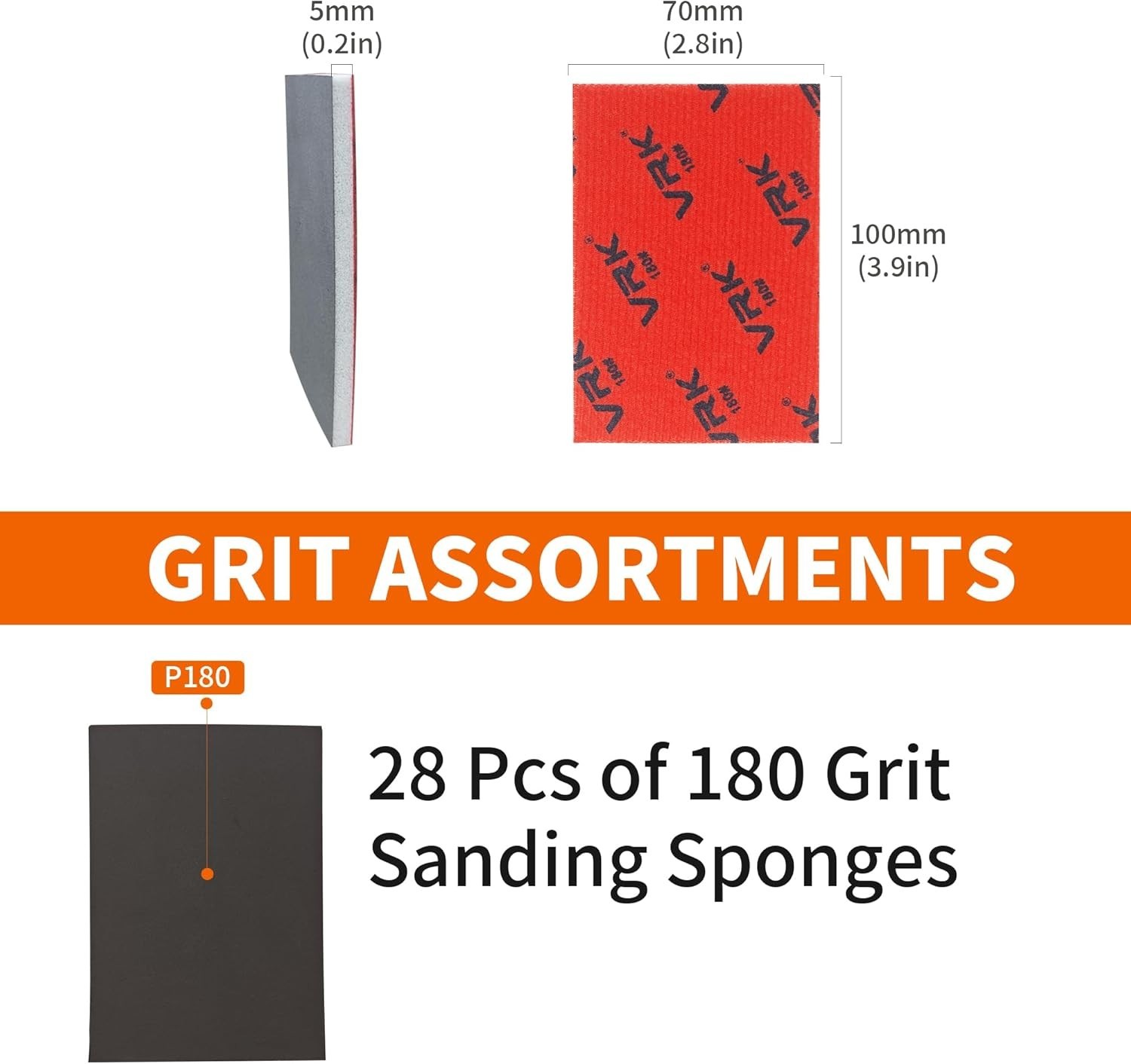 28 Pcs 180 Grit Sanding Sponge Set for Effortless Wood and Metal Finishing