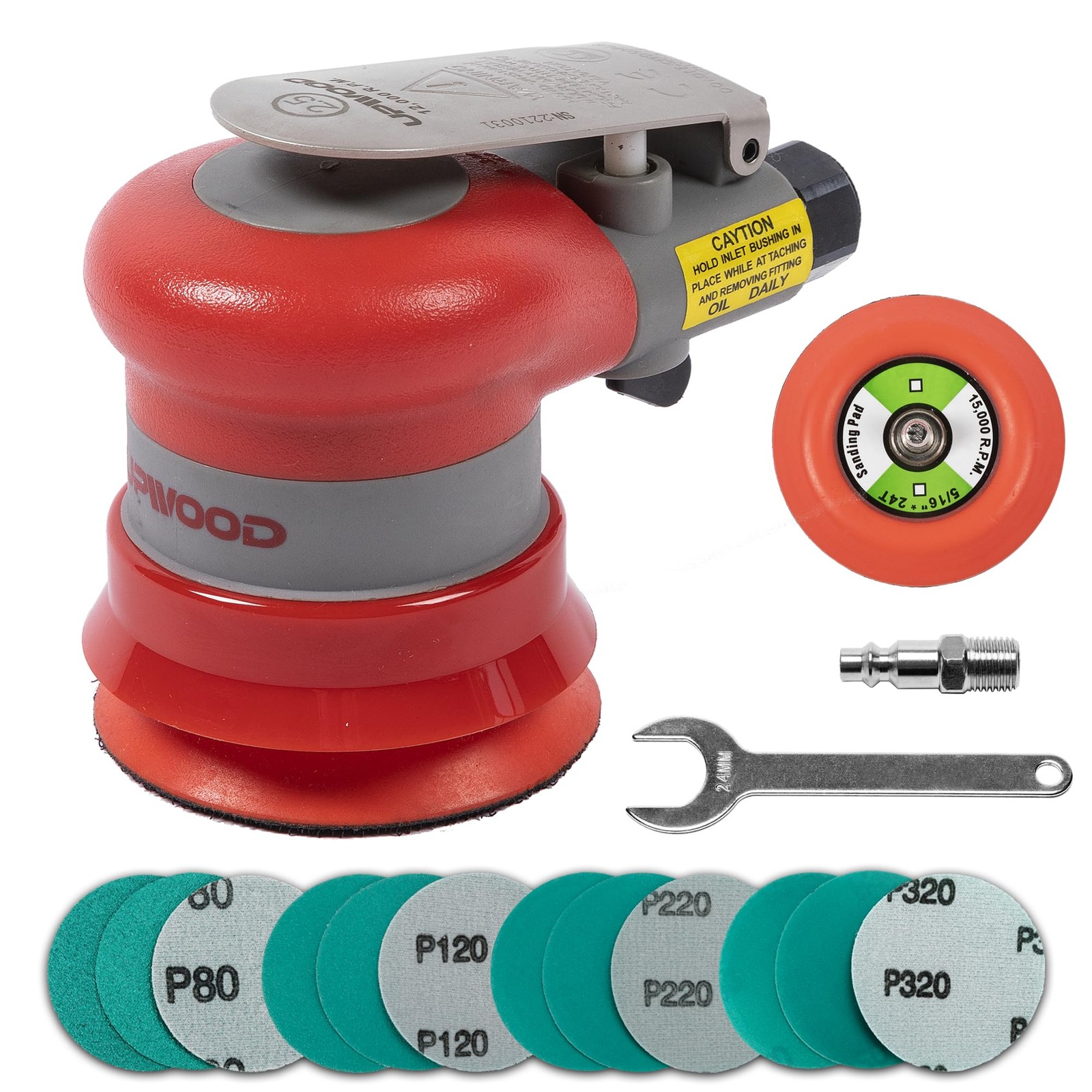 Pneumatic random orbital sander 3-inch light weight palm 3/32″ (2.5…