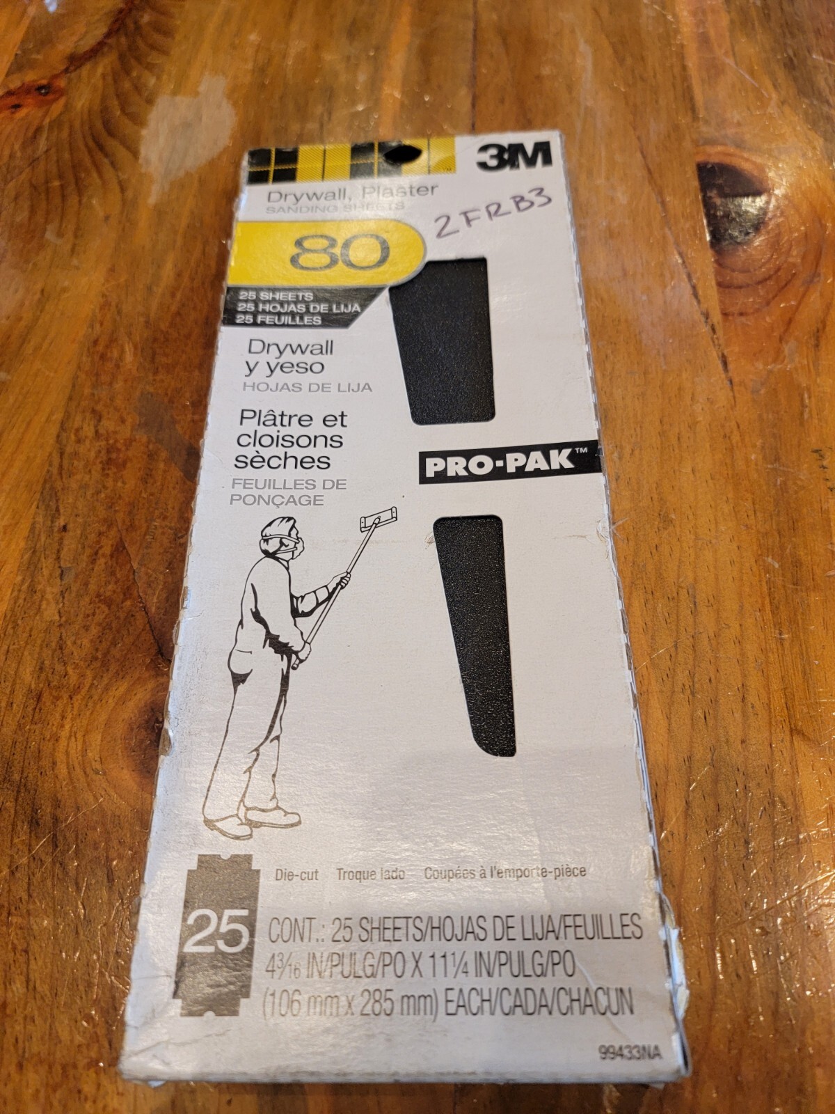 3M 99433NA 4-3/16″ x 11-1/4″ 80 Grit ProPak Drywall Sanding Sheets 25 Pack USA