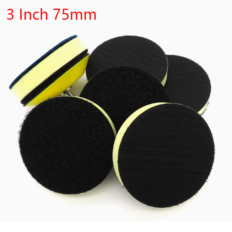 3 Inch 75mm PU Foam Sponge Interface Pad Hook Loop Polishing Buffing Backing