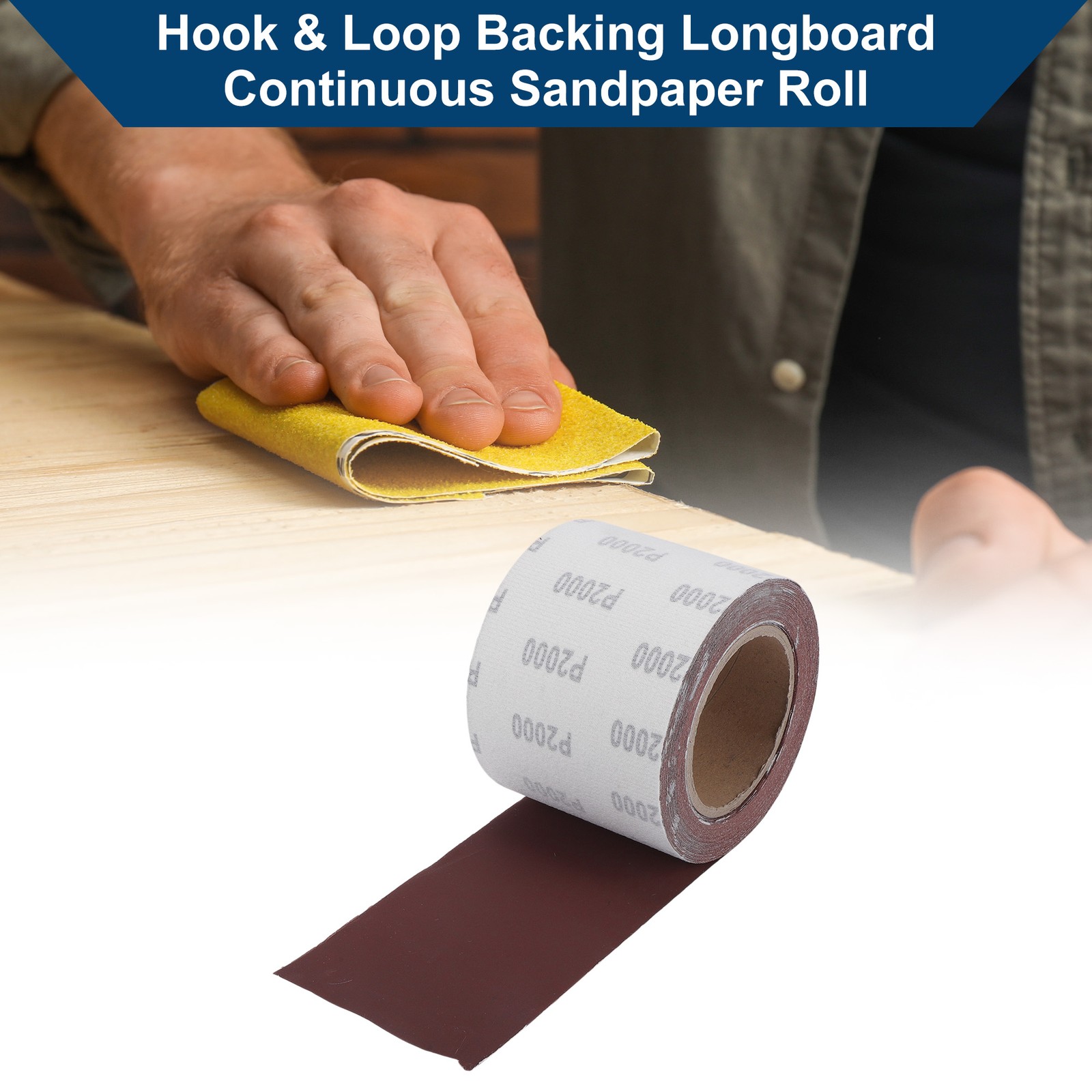P2000 Long Board Sanding Paper 393.70″x3.94″ Red Sanding Roll
