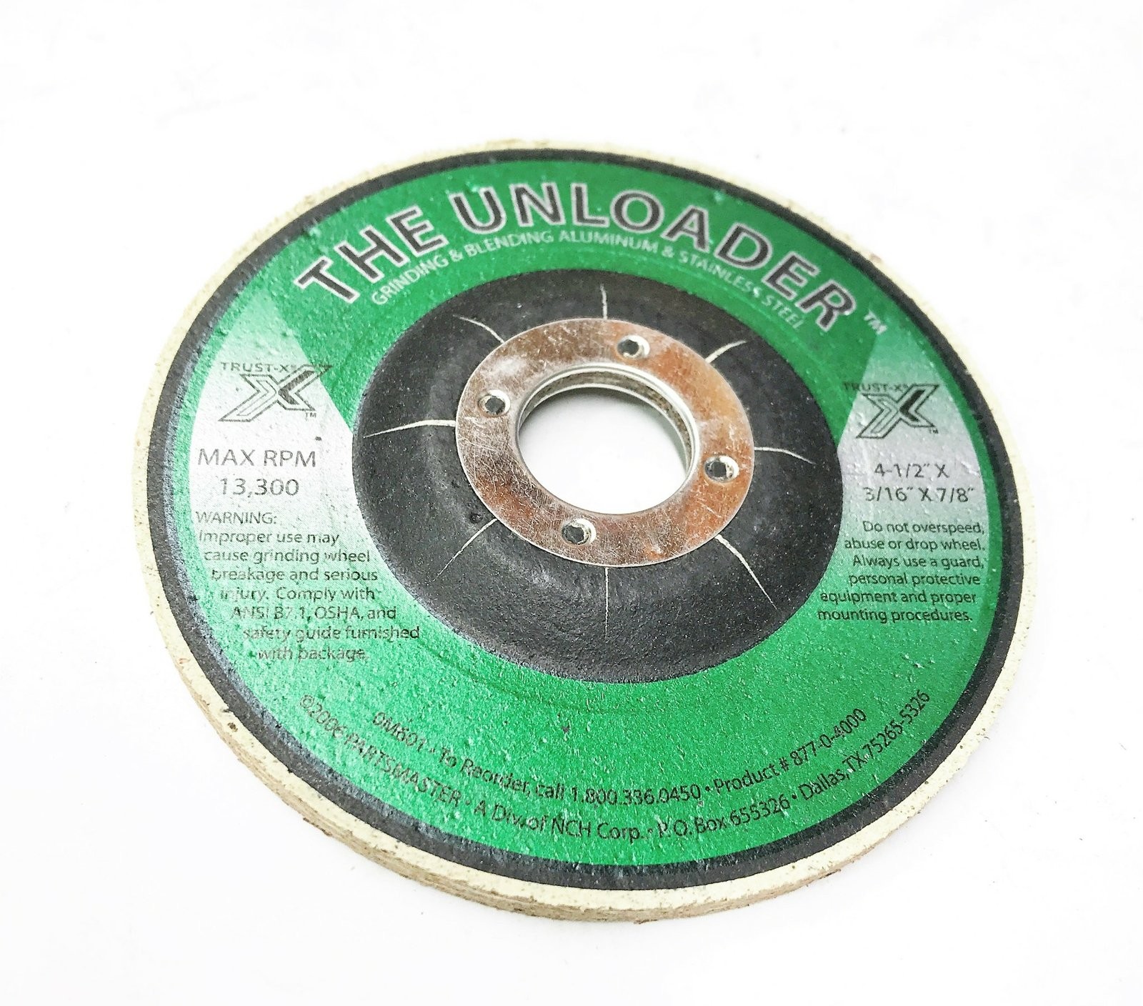 Partsmaster “The Unloader” 4-1/2″ X 3/16″ X 7/8″ Grinding Wheel DY87704500 NOS