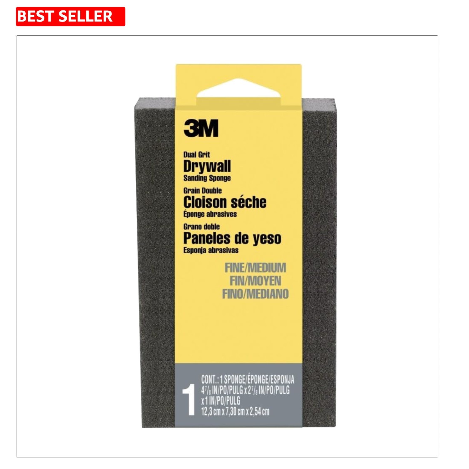Versatile 2-5/8” x 3-3/4” Drywall Sanding Sponge for Wood, Metal, and Plastic