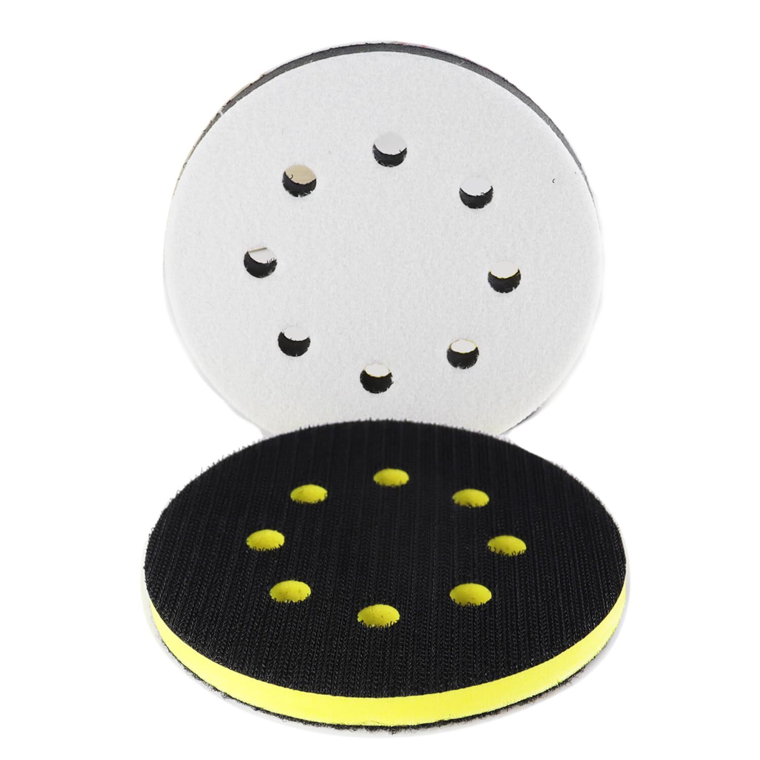 2 Pcs 5 Inch 8 Holes Soft Foam Interface Pad Hook and Loop Sponge Cushion Buffer