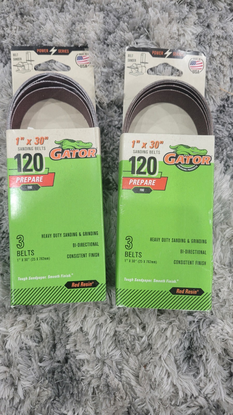 GATOR POWER 1” X 30” SANDING BELTS 3 PK NEW IN PACKAGE (LOT OF 2)