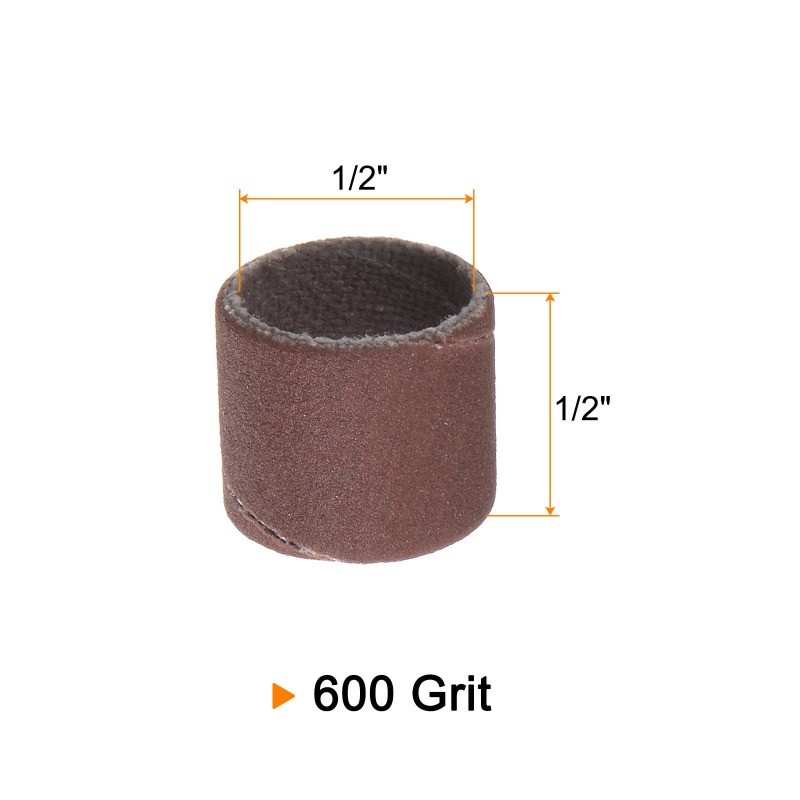 100pcs Sanding Drums 1/2 Inch Mini Sanding Sleeves 600 Grit Sanding Bands