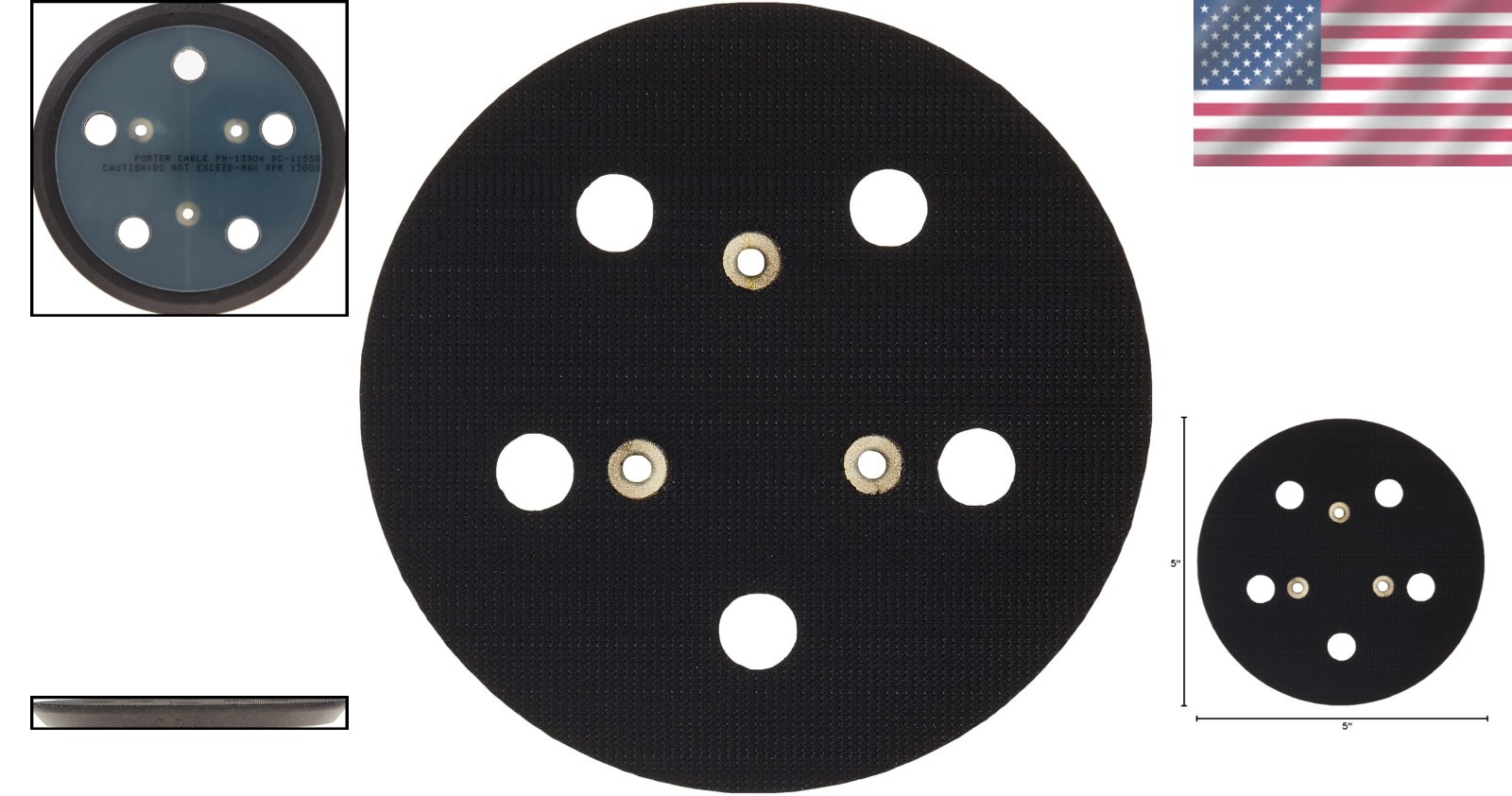 5-Inch Medium Grit Hook And Loop Pad for Model 333 – Enhanced Dust Collection