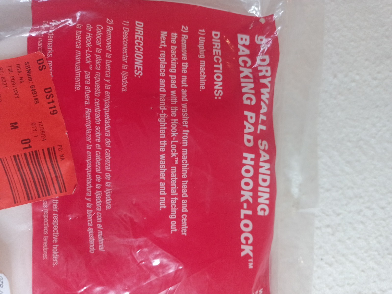 DIABLO 9″ Drywall Sanding Backing Pad Hook & Loop Attachment Durable NEW
